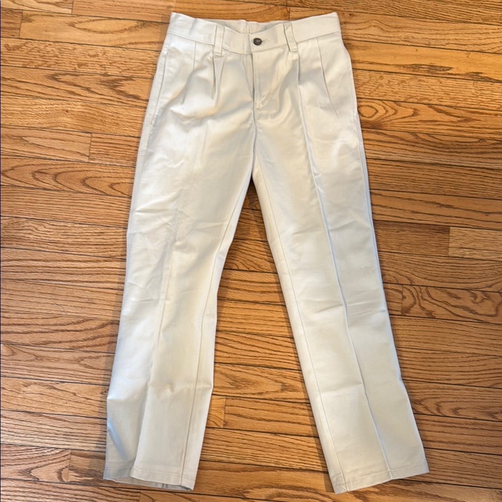 Chaps Cream and Blue Striped Pants